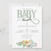 フローラ男女兼用ベビシャワー招待状 招待状 (正面)