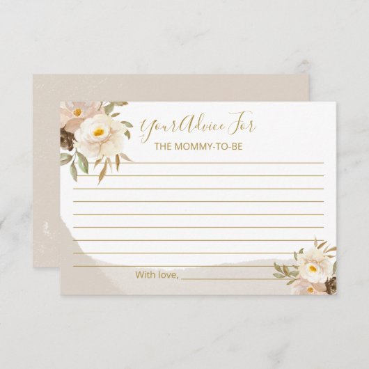 フローラ男女兼用ベビーシャワーアドバイス エンクロージャーカード (正面/裏面)