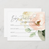 フローラ男女兼用赤ちゃんシャワー予測カード エンクロージャーカード (正面/裏面)