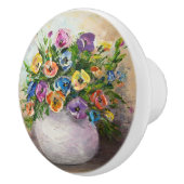 フローラ画陶磁製ノブ セラミックノブ (右)