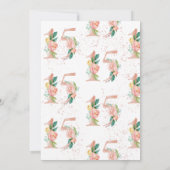 フローラ番号15ピンクローズ金ゴールドキンセアニラ 招待状 (裏面)