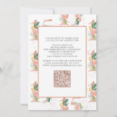 フローラ番号15 QRピンクローズ金ゴールドキンセアニラ 招待状 (裏面)
