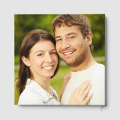 フローラ白と金ゴールドカスタムフォト結婚ズ ゲストブック (裏面)