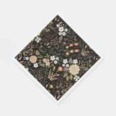 フローラ白と黒の花ボタニカル結婚ズ スタンダードランチョンナプキン (角)