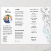 フローラ白人葬式プログラムテンプレート (裏面)