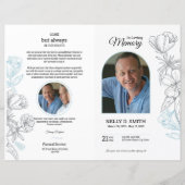 フローラ白人葬式プログラムテンプレート (正面)