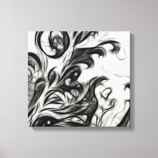 フローラ白熱［赤熱］光を放つインバート キャンバスプリント (正面)