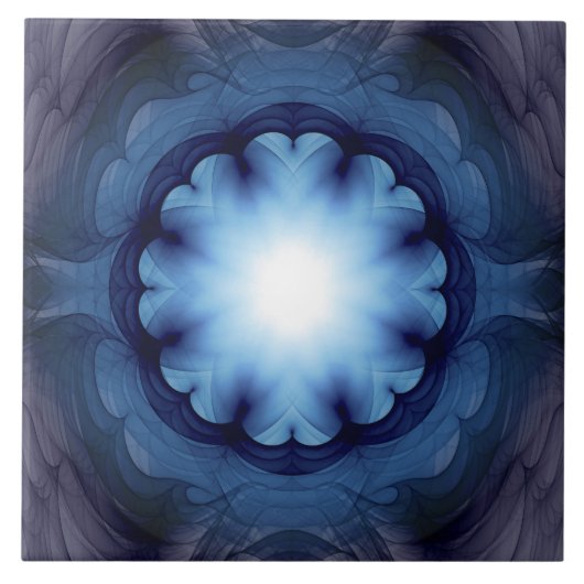 フローラ白熱［赤熱］光を放つブルー タイル (正面)