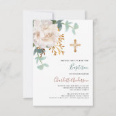 フローラ白緑の金ゴールドは洗礼を交える 招待状 (正面)