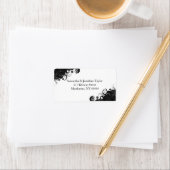 フローラ白黒の大差出人住所ラベル ラベル (インサイチュ)