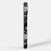 フローラ白黒の水色パーソナライズされた Case-Mate iPhoneケース (裏面 / 右)