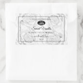 フローラ白黒の製品パッケージラベルのロゴ 長方形シール (バッグ)