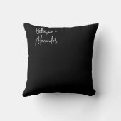 フローラ白黒エレガント装飾モノグラム クッション (裏面)