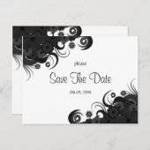 フローラ白黒ゴシック日付カード 案内ポストカード (正面/裏面)