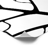 フローラ白黒シームレスパターン。アモダンル ポスター (角)