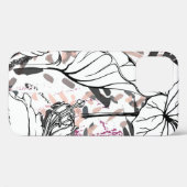 フローラ白黒シームレスパターン。アモダンル Case-Mate iPhoneケース (裏面 (横))