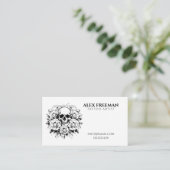 フローラ白黒スカルタトゥーアーティスト 名刺 (スタンド正面)