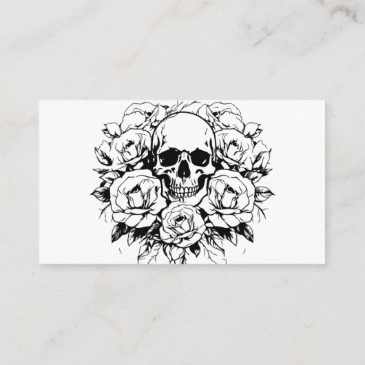 フローラ白黒スカルタトゥーアーティスト 名刺 (裏面)
