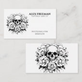 フローラ白黒スカルタトゥーアーティスト 名刺 (正面/裏面)