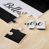 フローラ白黒ストライプジグソーパズルデイジー ジグソーパズル (側面)