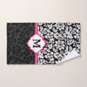 フローラ白黒ダマスク バスタオルセット (ハンドタオル)