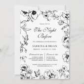 フローラ白黒ナイトリハーサルディナー 招待状 (正面)