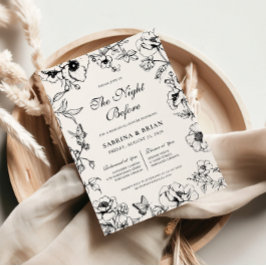 フローラ白黒ナイトリハーサルディナー 招待状