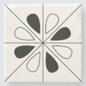 フローラ白黒フローラ ストーンコースター (正面)