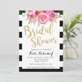 フローラ白黒ブライダルシャワー招待 招待状 (スタンド正面)