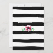 フローラ白黒ブライダルシャワー招待 招待状 (裏面)