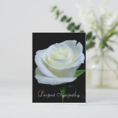 フローラ白黒ローズエスト悔やみや弔慰 ポストカード (スタンド正面)