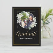 フローラ白黒卒業2025写真パーティー 招待状 (スタンド正面)