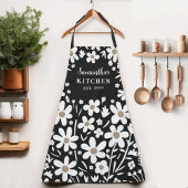 フローラ白黒女性エプロン エプロン