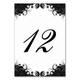 フローラ白黒披露宴表番号カード テーブルナンバー