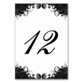 フローラ白黒披露宴表番号カード テーブルナンバー (裏面)