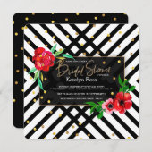 フローラ白黒招待状 招待状 (正面/裏面)