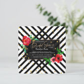 フローラ白黒招待状 招待状 (スタンド正面)