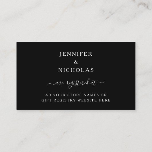 フローラ白黒牡丹結婚ズレジストリ エンクロージャーカード (裏面)