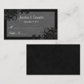 フローラ白黒結婚の表座席表 プレイスカード (正面/裏面)