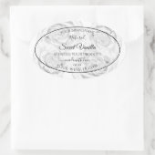 フローラ白黒製品の包装ラベル 楕円形シール (バッグ)