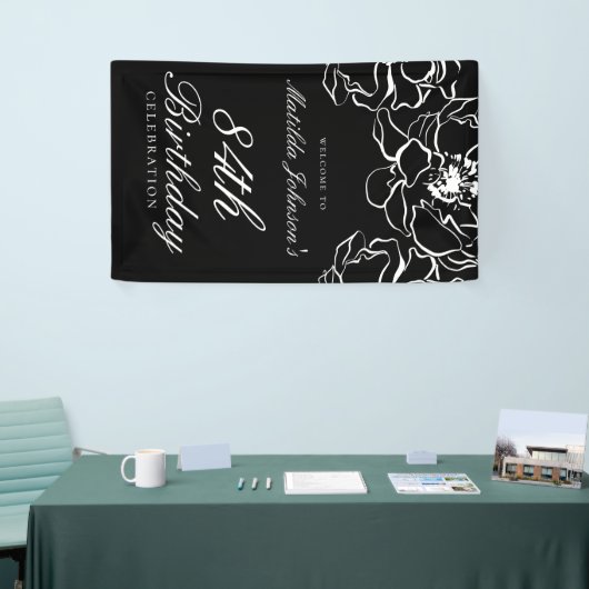 フローラ白黒誕生日パーティーへようこそ 横断幕 (トレードショー)