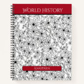 フローラ白黒赤名学校の科目 ノートブック (正面)