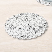 フローラ白黒 ペーパーコースター (アングル)