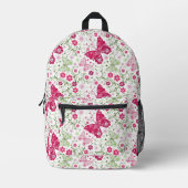 フローラ白 プリントバックパック (正面)