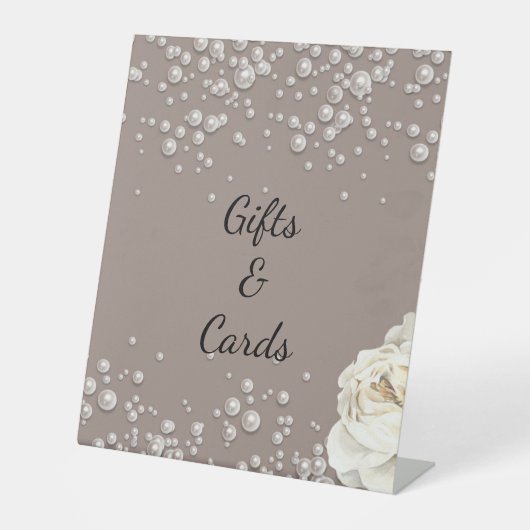 フローラ真珠ウェルカムサインブライダルシャワー 台座サイン (正面)