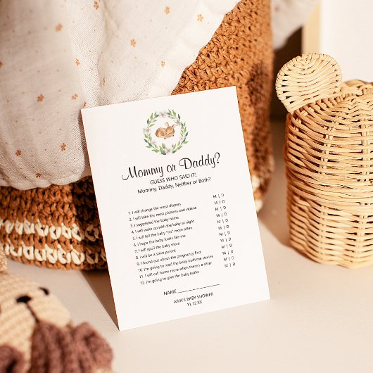 フローラ眠っている鹿のママまたはパパのゲーム チラシ