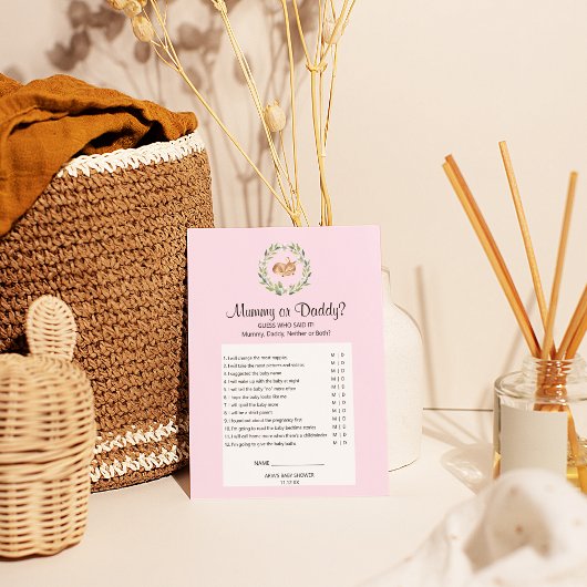 フローラ眠っている鹿の女の子ママまたはパパのゲーム チラシ