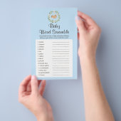 フローラ眠っている鹿の少年ベビー単語スクランブルゲーム チラシ (ハンドル)