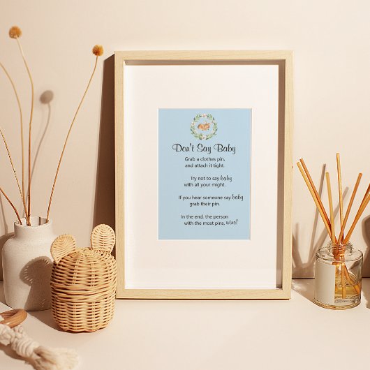 フローラ眠っている鹿の少年"ベビーを言わない"ゲーム ポスター