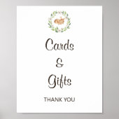 フローラ眠る鹿のカードとギフトサイン ポスター (正面)